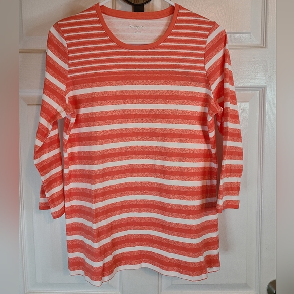 (402) Kim Roger's Woman's Long Sleeve Blouse,  Size: Small Color: Orange - Picture 3 of 16